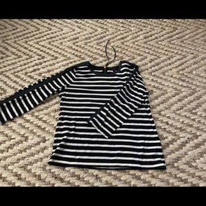 J.Crew 3/4 long sleeve black and white striped top